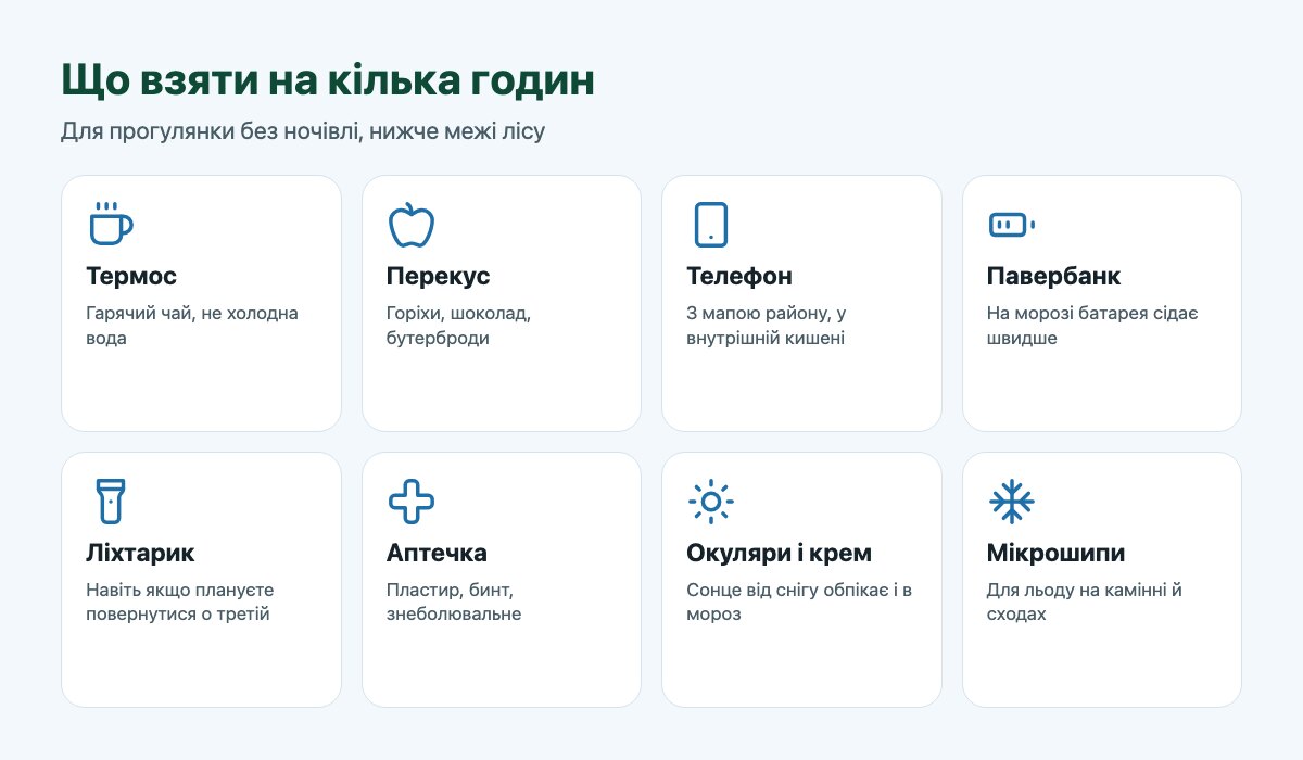 Що взяти на кілька годин