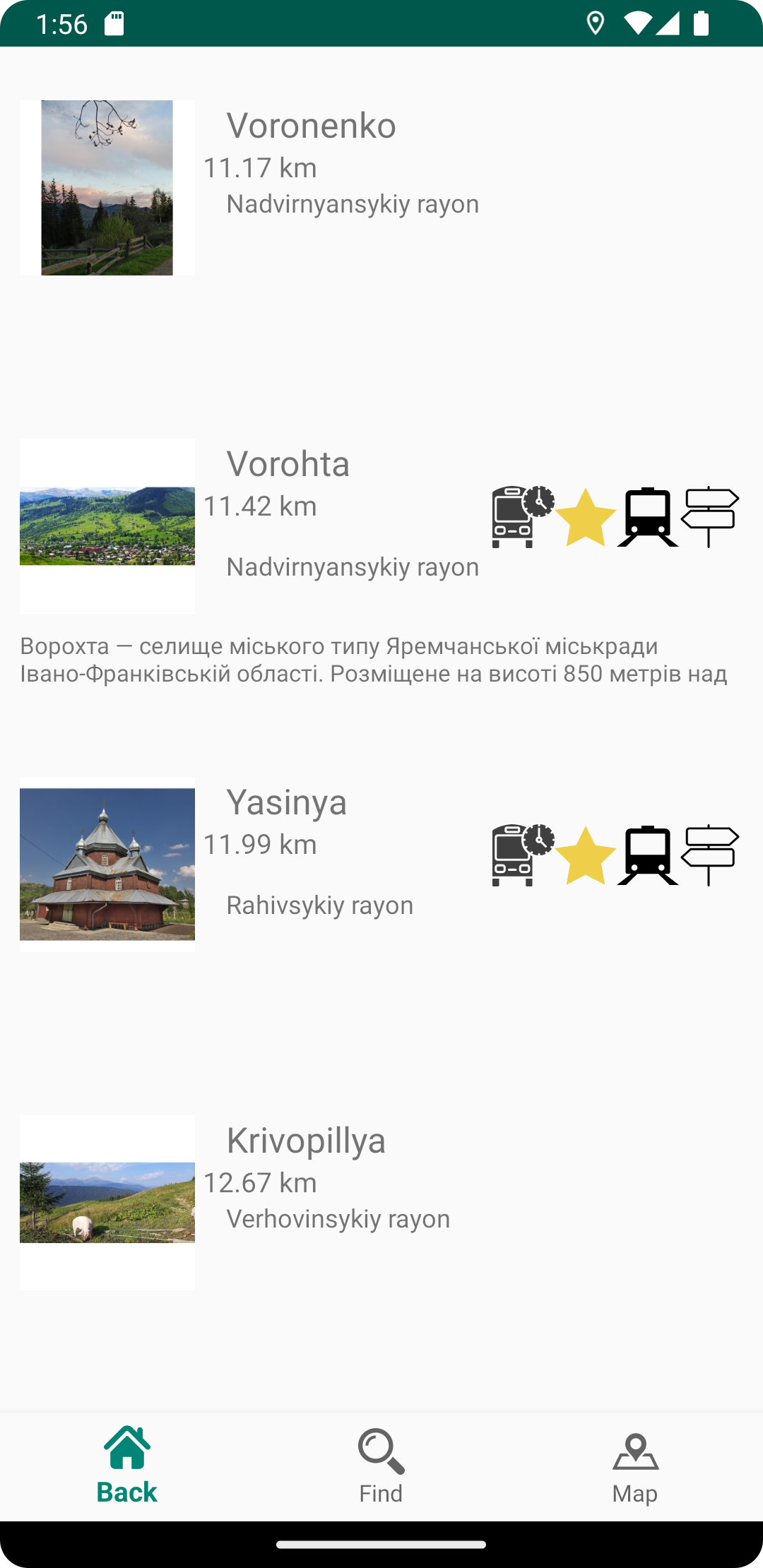 Miejscowości w górach