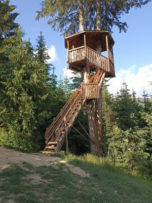 Оглядова вежа. Прохід перегороджений огорожею